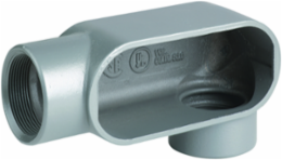 1/2 Inch LL Hub Conduit Body, Iron, Gray, NEMA 3 Seal, Wet Location Suitable