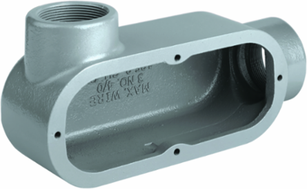 3 Inch Iron Conduit Body, Raintight, Flat Back Design, Low Profile