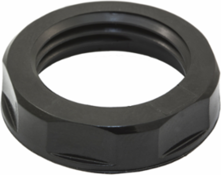 Nylon Locknut PG16, 1-1/2 Inch, Non-Metallic, Gray/Black