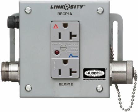 1-Gang Ground Fault GFCI Duplex Plug with Pass-Through, 4.5 Inch Width