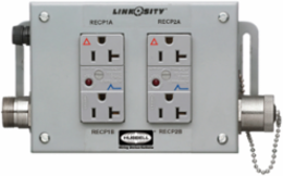 2-Gang Ground Fault GFCI with Pass-Through, 125V, 20A, Gray