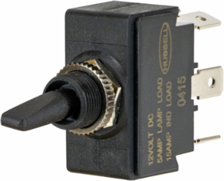 Marine Grade Bat Handle Switch, 12V DC, Panel Mount, DPST