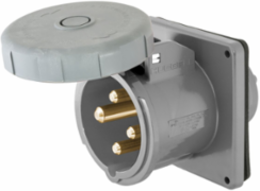 Marine Grade 100A 3-Pole 4-Wire Flanged Inlet, Yellow