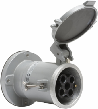 Marine Grade 200A Female Receptacle, 4-Pole, 5-Wire, Watertight