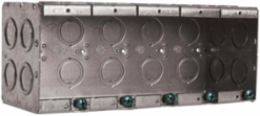 5-Gang Masonry Box, 3-1/2 Inch Deep, 105 Cu. In., Gray Steel, CSA Certified