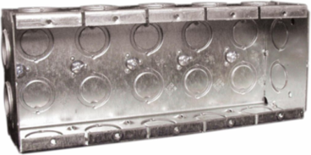 5-Gang Masonry Box, 2-1/2 Inch Deep, 70 Cu. In., Steel, CSA Certified