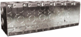 6-Gang Masonry Box, 2-1/2 Inch Deep, 84 Cu. In., Steel Material