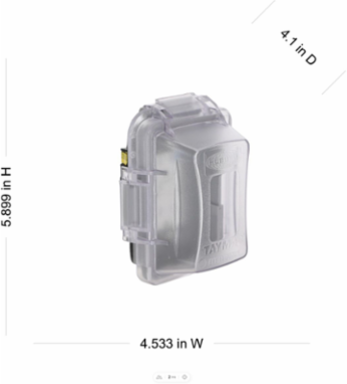 1-Gang Extra Duty In-Use Clear Cover with 15A GFCI, 3.009 x 4.534 x 5.898 Inch