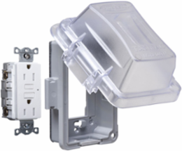 1-Gang, Complete In-Use Cover Kit - EXTRA DUTY® Hubbell 15A WR/TR Self Test GFCI, Standard In-Use Cover, Box