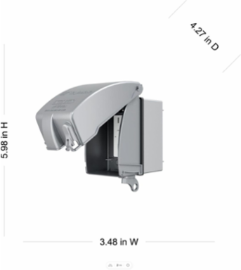 1-Gang EXTRA DUTY  In-Use Cover Kit with 15A GFCI, Metallic, 3 Outlets, 6.25 x 3.60 x 6.63 Inch