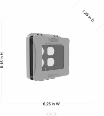 2-Gang Expandable Weatherproof In-Use Cover, Gray, 6.313x15.875x4.375 Inch