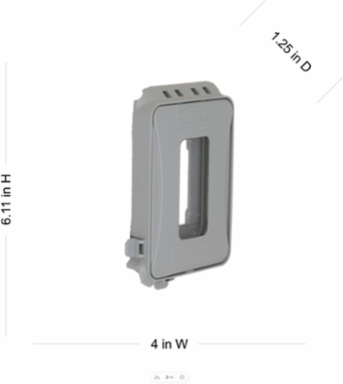 1-Gang Weatherproof In-Use Cover, Expandable, NEMA 3R, Gray