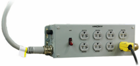 Spec Grade Switched PSDA, 4-Gang, Gray, NEMA 1 Enclosure