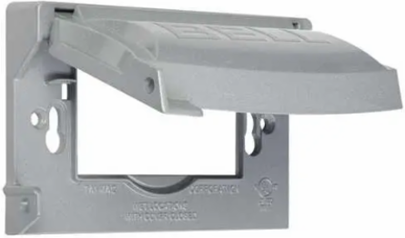 1-Gang Flip Weatherproof Cover, Vertical/Horizontal, 12-in-1, Gray