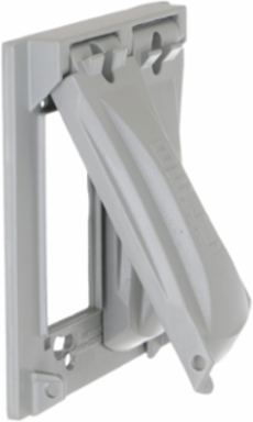 2-Gang Flip Weatherproof Cover, Lockable Tab, Vertical/Horizontal, Gray, NEMA 3R
