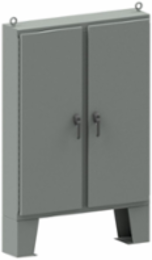 N4 Double Door Floor-Mount 3-Point Handle 74X72X24 Carbon Steel - Gray