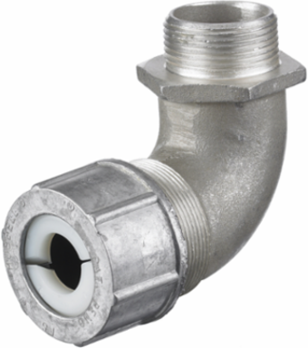 90 Degree Male Cord Connector, 0.88-1 Inch, 1-1/4 Inch, Aluminum