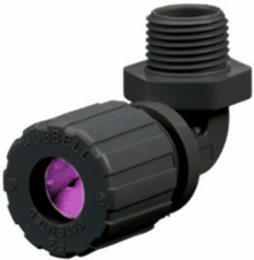 90 Degree Male Cord Connector 0.75-0.88 Inch Nylon, NEMA Type 4