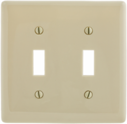 Double Wallplate, 2-Gang Toggle, Nylon, 4.63 Inch x 4.68 Inch, UL Listed