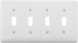 4-Gang Wallplate, Standard Size, Nylon Material, Vertical Mount, UL Listed