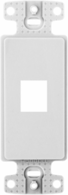 Decorator Keystone Frame Plate, 1-Port, White, 1.480 Inch High-Impact Thermoplastic