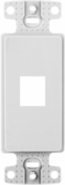 Decorator Keystone Frame Plate, 1-Port, White, 1.480 Inch High-Impact Thermoplastic