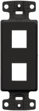 2-Port Keystone Plate Decorator Frame, Black, High-Impact Thermoplastic