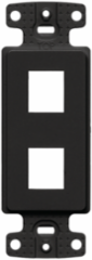 2-Port Keystone Plate Decorator Frame, Black, High-Impact Thermoplastic