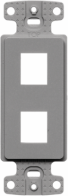 Plate Decorator Frame 2-Port 4 Inch Gray High-Impact Thermoplastic