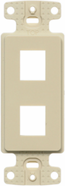 Plate Decorator Frame, Keystone, 2-Port, 4 Inch, Electric Ivory, UL Listed