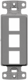 Gray 3-Port Decorator Frame, High-Impact Thermoplastic, UL Listed