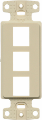 Plate Decorator Frame Keystone 3-Port High-Impact Thermoplastic Ivory 4 Inch