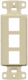 Plate Decorator Frame Keystone 3-Port High-Impact Thermoplastic Ivory 4 Inch