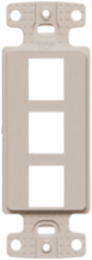 Keystone Plate Decorator Frame, 3-Port, Light Almond, 4 Inch Width, UL Listed