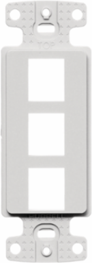 Plate Decorator Frame Keystone 3-Port White, High-Impact Thermoplastic, 1.450 Inch Width
