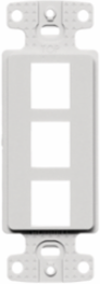 Plate Decorator Frame Keystone 3-Port White, High-Impact Thermoplastic, 1.450 Inch Width
