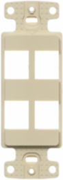 Plate Decorator Frame, 4-Port, Vertical, High-Impact Thermoplastic, Ivory