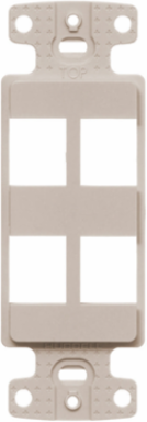 4-Port Decorator Plate Frame, Light Almond, High-Impact Thermoplastic