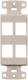 4-Port Decorator Plate Frame, Light Almond, High-Impact Thermoplastic