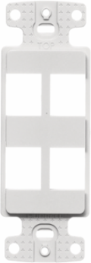 Keystone Plate Decorator Frame, 4-Port, High-Impact Thermoplastic, White
