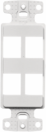 Keystone Plate Decorator Frame, 4-Port, High-Impact Thermoplastic, White