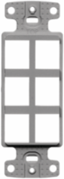 6-Port Decorator Frame, 4 Inch, Gray, High-Impact Thermoplastic