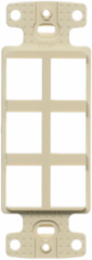 6-Port Keystone Plate Decorator Frame, Ivory, 1.500 Inch Width, UL Listed
