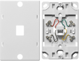 Wall Phone Plate 6-Position 4-Conductor Screw Terminal White