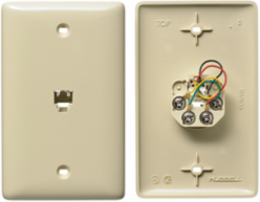 1-Gang Wall Plate with Jack, 6-Position 4-Conductor, Ivory