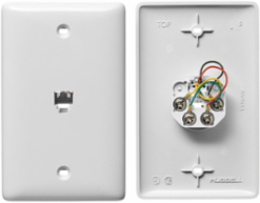 1-Gang Wallplate with 6-Position 4-Conductor Jack, Screw Terminal, White