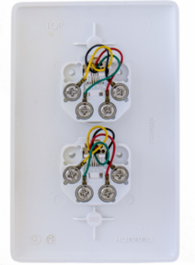 Midsized Wallplate with 2 Jacks, Standard Size, Nylon Material, Screw Terminals