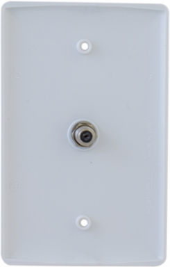 Mid Sized Wall Plate with F Connector, White, Nylon, UL Listed