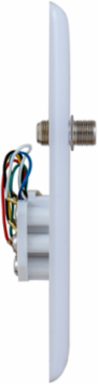 Mid Sized F Connector Wallplate, 6-Position, White, UL Listed