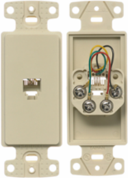 NetSelect 6-Position Plate Frame with Jacks, Standard Size, Screw Terminal, Ivory